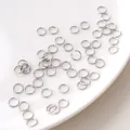 Glanzende zilveren roestvrijstalen open buigringen voor DIY sieraden maken op een bord - 0.8x6mm (200 Stuks/Verpakking)