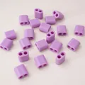 Light purple acrylic double-hole adjustment buckle for DIY handmade jewelry and drawstrings - 2 Pieces/Pack (15x15mm) / Purple