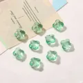 Cuentas de trébol de cuatro hojas de vidrio verde 13mm para joyería DIY y pulseras - 10 Piezas/Paquete (13mm) / Verde Traslúcido