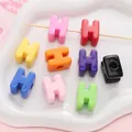 Perles alphabet H colorées en acrylique pour la création de bijoux DIY assortis - Lettre H