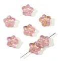Translucent pink star-shaped glass beads for DIY jewelry making and bracelets - Star Flower