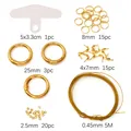 Goldenes Bastelset für Schmuck mit Federhaken, Biegeringen und Metalldraht-Zubehör - Ca. 55-teiliges Set / Gold