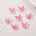 Pink translucent butterfly glass beads for DIY jewelry making hand-crafted accessories - 14x12mm Hole Approx 1.3mm 10 Pieces/Pack / Gradient Rose Pink
