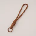 Portachiavi in paracord intrecciato marrone caramello con fibbia a molla per accessori - Lunghezza Totale 16cm, Diametro della Fibbia 23mm (1 Pezzo) / Marrone Scuro