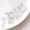Glimmende zilveren roestvrijstalen open buigringen voor het maken van DIY-sieraden - 0.8x7mm (200 Stuks/Verpakking)