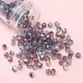 4mm faceted crystal glass beads in iridescent purple and blue for DIY jewelry making - Wild Chrysanthemum Purple