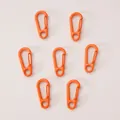 Lot de sept mousquetons orange en alliage pour porte-clés et accessoires DIY - Orange