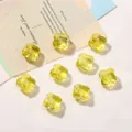 Nine translucent yellow clover-shaped glass beads for DIY bracelet making jewelry supplies - 13mm (Aperture Approx. 1.2mm) 10 Pcs/Pack / Transparent Yellow