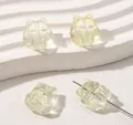 Translucent yellow glass fox beads for handmade DIY jewelry bracelets and necklaces - 18x18mm (Aperture Approx 1.5mm, 5 Pieces/Pack) / Transparent Yellow