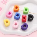 Perles alphabet D en acrylique coloré mélangé pour la création de bijoux DIY et colliers - Lettre D