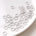 Zilveren roestvrijstalen open buigringen voor DIY sieraden maken en verbindingen - 1.0x8mm (200 Stuks/Verpakking)