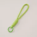 Portachiavi in paracord intrecciato verde fluorescente con anello a molla abbinato - Lunghezza Totale 16cm, Diametro della Fibbia 23mm (1 Pezzo) / Verde Mela