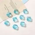 Light blue 13mm glass clover charm beads for DIY bracelet and jewelry making - 13mm (Aperture Approx. 1.2mm) 10 Pcs/Pack / Lake Blue