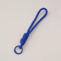 Portachiavi in paracord di poliestere con cordino intrecciato blu acceso e anello a molla - Lunghezza Totale 16cm, Diametro della Fibbia 23mm (1 Pezzo) / Blu scuro