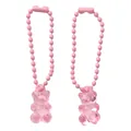 Pink acrylic gummy bear bead chains for DIY bags and keychains, set of two - 5 Pieces/Pack (2mm Diameter, 7cm Length) / Pink