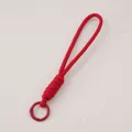 Portachiavi in paracord rosso intrecciato con un robusto anello a molla in metallo - Lunghezza Totale 16cm, Diametro della Fibbia 23mm (1 Pezzo) / Rosso