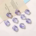 Translucent purple 13mm four-leaf clover glass flower beads for DIY jewelry making - 13mm (Aperture Approx. 1.2mm) 10 Pcs/Pack / Transparent Blue