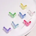 L-vormige iriserende acryl kralen in diverse kleuren voor DIY armbanden en sieraden - Letter L / 5 Stuks/Verpakking (Gat ca. 6mm)