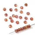 Pink and amber spiral glass butterfly beads for DIY jewelry and handmade bracelets - Donut Spiral