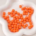 Glossy bright orange square acrylic beads for DIY jewelry and beaded handicrafts - Orange