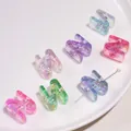 Regenboog acryl letterkralen M W vorm voor DIY sieraden en telefoon accessoires - Letter N / 5 Stuks/Verpakking (Gat ca. 6mm)