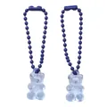 Charming blue acrylic bear pendant with matching bead chain for DIY crafts and keychains - 5 Pieces/Pack (2mm Diameter, 7cm Length) / Sapphire Blue