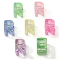 Iridiserende acryl letter R kraal met groot gat voor DIY maken van sieraden - Letter R / 5 Stuks/Verpakking (Gat ca. 6mm)