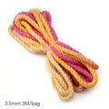 3.5mm gradient 3-strand cotton cord in yellow and pink for DIY jewelry making - 3.5mm x 3m / Pink Candy