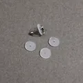 Silver stainless steel earring stud with rhinestone and three clear silicone backings - Diameter 9