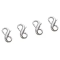Fermoir mousqueton en S argenté poli pour la fabrication de bijoux DIY et colliers - 8x13mm Plaqué Platine