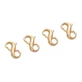 Quatre fermoirs à ressort en forme de 8 plaqués or 18 carats pour bijoux DIY - 8x13mm Rempli d'Or 18K