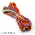 3.5mm 3-strand gradient cotton rope for DIY bracelets in orange purple green - 3.5mm x 3m / Halloween Party