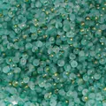 4mm θαλασσί γυάλινες χάντρες με φύλλα χρυσού για χειροποίητα κοσμήματα DIY - 4mm (Τρύπα περίπου 1mm) 10g/Συσκευασία (περίπου 100 τεμάχια) / Σμαραγδένιο πράσινο