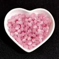 Pink cat eye round beads for DIY jewelry making displayed in a heart ceramic dish - Pink (Hole approx. 1mm) / 6mm (30 Pcs/Pack)