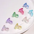 Iridiserende T-vormige acryl kralen met groot gat voor handgemaakte sieraden - Letter T / 5 Stuks/Verpakking (Gat ca. 6mm)
