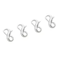 Fermoirs mousquetons argentés polis plaqués or 14K/18K pour bijoux DIY lot de 4 - 8x13mm Plaqué Argent Épais