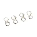 Fermoirs mousquetons argentés en forme de 8 pour la création de bijoux et colliers - 9x16mm Plaqué Argent Épais