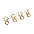 Quatre fermoirs mousquetons en S plaqués or 18K pour la création de bijoux DIY - 9x16mm Rempli d'Or 18K