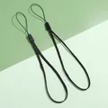 Double pack of black woven polyester lanyards for mobile phones and keychains - Black