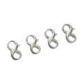 Fermoirs ressort en forme de 8 argentés pour création de bijoux lot de quatre - 9x16mm Plaqué Platine