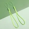 Set of two neon green braided nylon wrist lanyards for phones and keychains - 10 Pcs/Pack (17.5cm) / Fluorescent Green