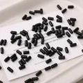 Perles d'espacement cylindriques en bois noir poli pour la création de bijoux - Perle en forme de tube / 20 Pièces/Paquet (Env. 6×3mm) / Noir