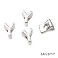 Close-up of silver acrylic letter Y beads with 14x21mm size for DIY jewelry making - Letter Y