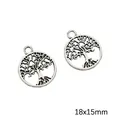 Antiksilberne Lebensbaum Anhänger für DIY Schmuckherstellung 18x15mm zwei Stück - Lebensbaum