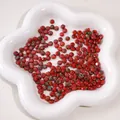 Red faceted glass four-leaf clover beads with vintage blue mottling for DIY jewelry - 6x6mm / Firestone Octagon (5 Pieces/Pack) / Red Series