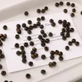 Perles rondes en bois marron foncé avec grain naturel pour création de bijoux DIY - Perles plates et rondes / 20 Pièces/Paquet (Env. 4×5mm) / Brun Foncé