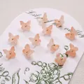 Set of 11 light pink frosted butterfly pendants with gold beads for DIY jewelry making - 10x11mm (5 Pieces/Pack) / Apricot Blue Tears Effect
