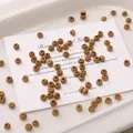 Perles rondes plates en bois naturel pour création de bijoux DIY avec grain - Perles plates et rondes / 20 Pièces/Paquet (Env. 3×4mm) / Marron