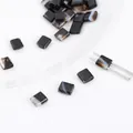 Cuentas de ágata rayada blanca y negra rectangulares planas con 2 agujeros para joyería DIY - Rayas Negras