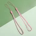 Roze gevlochten polyester lanyards voor mobiele telefoons en diverse sleutelhangers - 10 strengen pakket / Roze